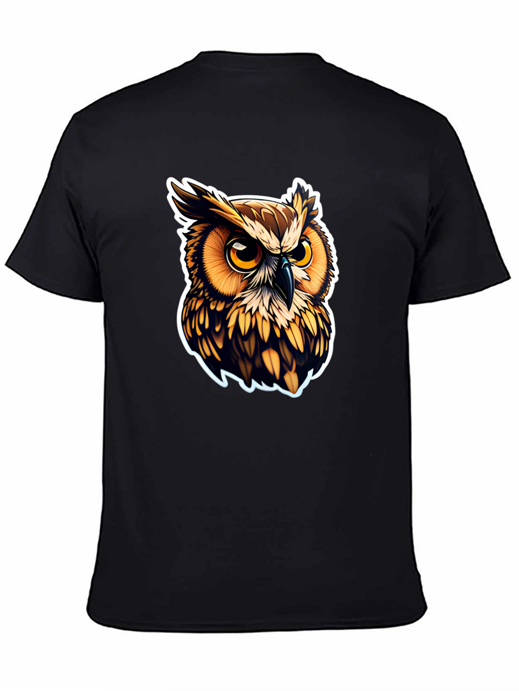 Owl Graphic Print Black T-Shirt