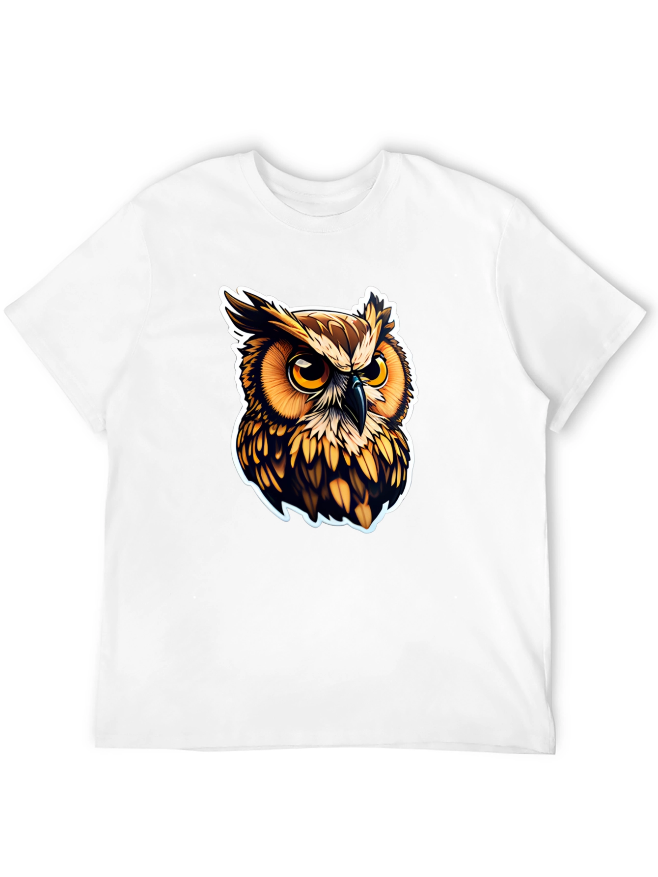 Owl Graphic Print Black T-Shirt