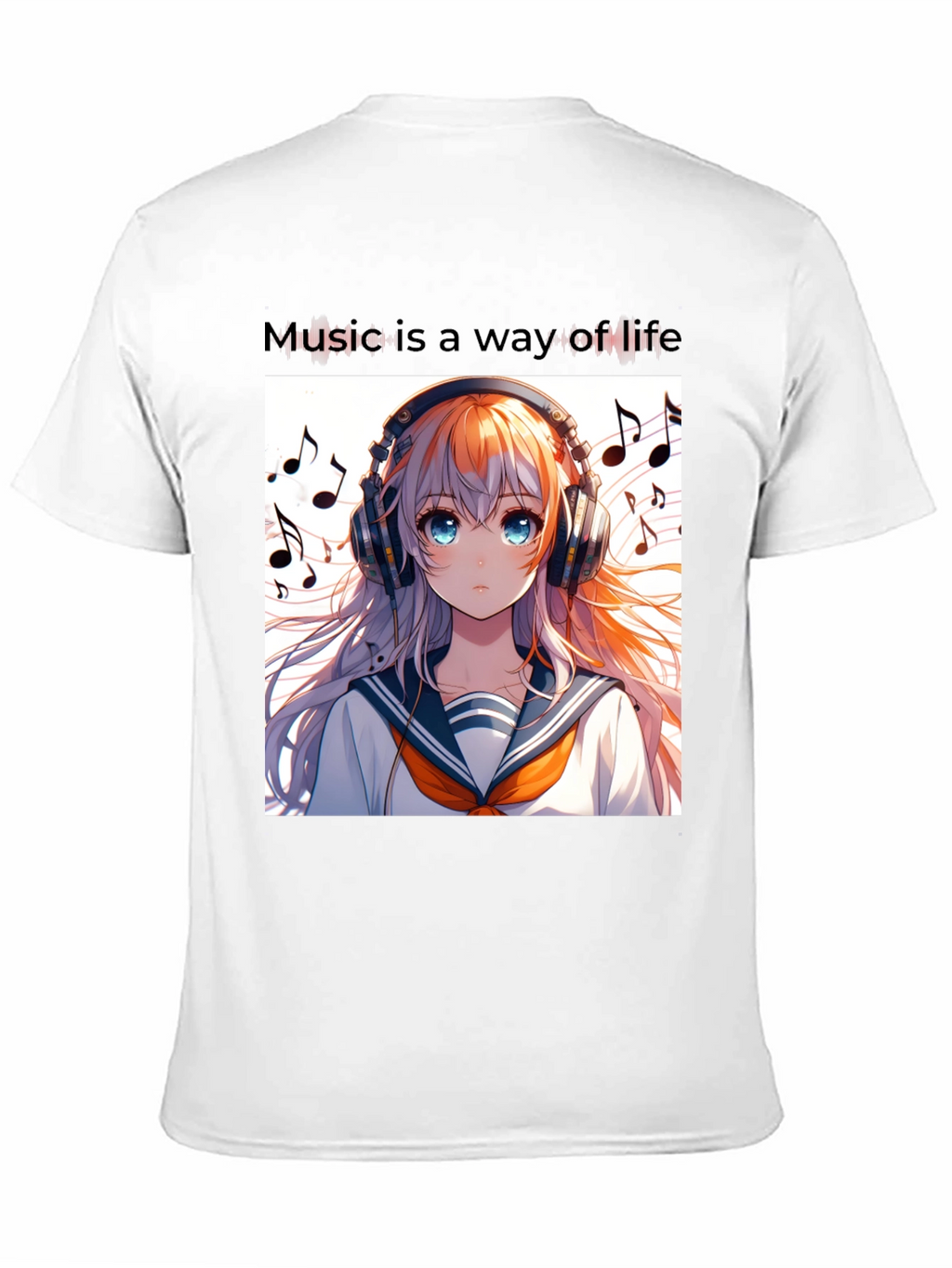 Anime Girl Music Lover Tee