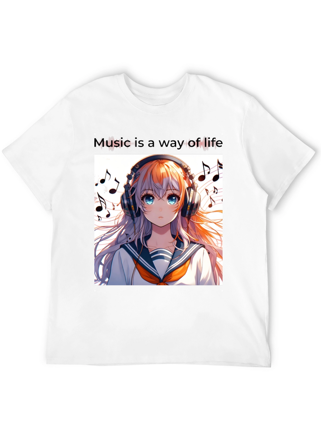 Anime Girl Music Lover Tee