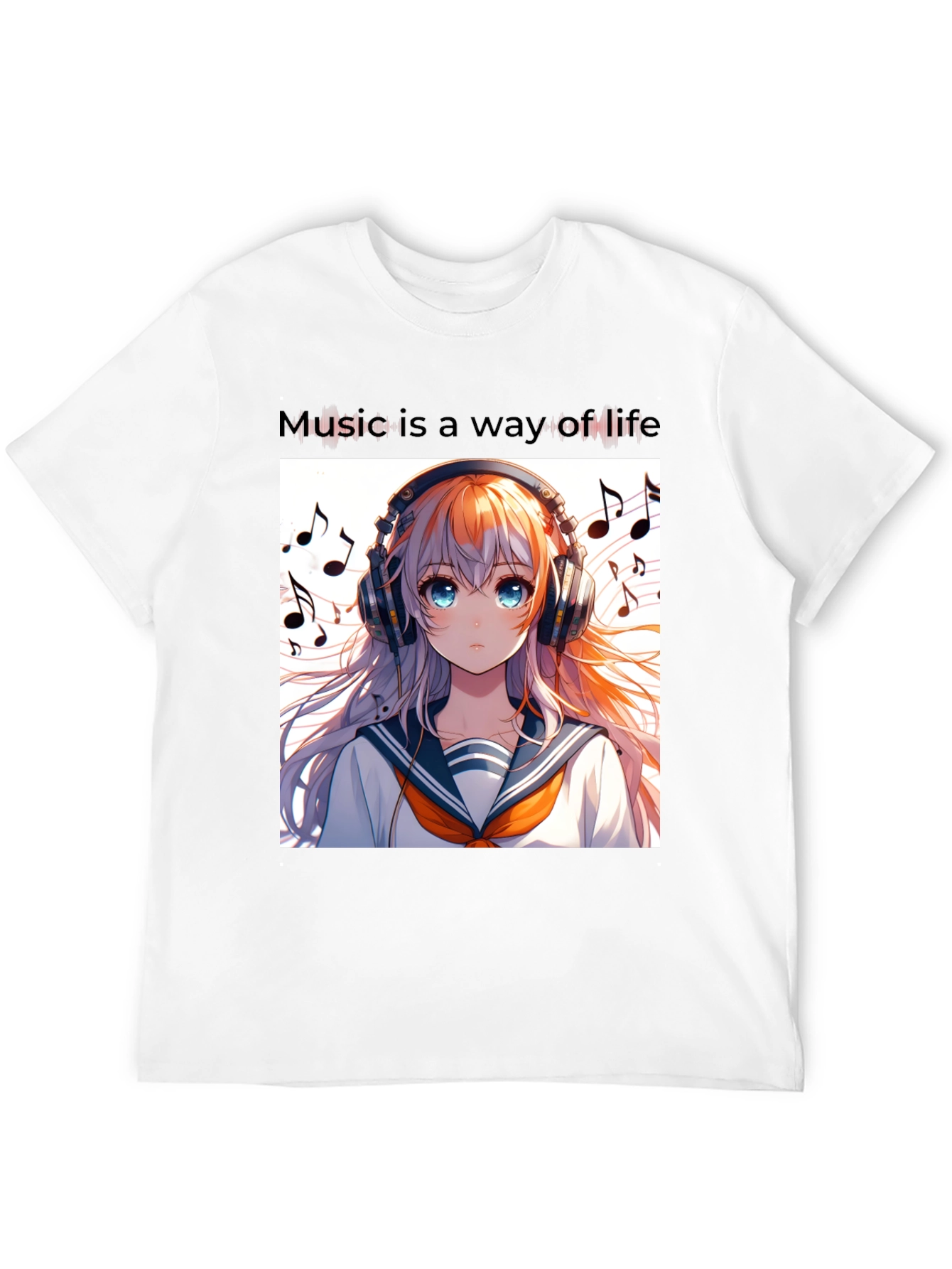 Anime Girl Music Lover Tee