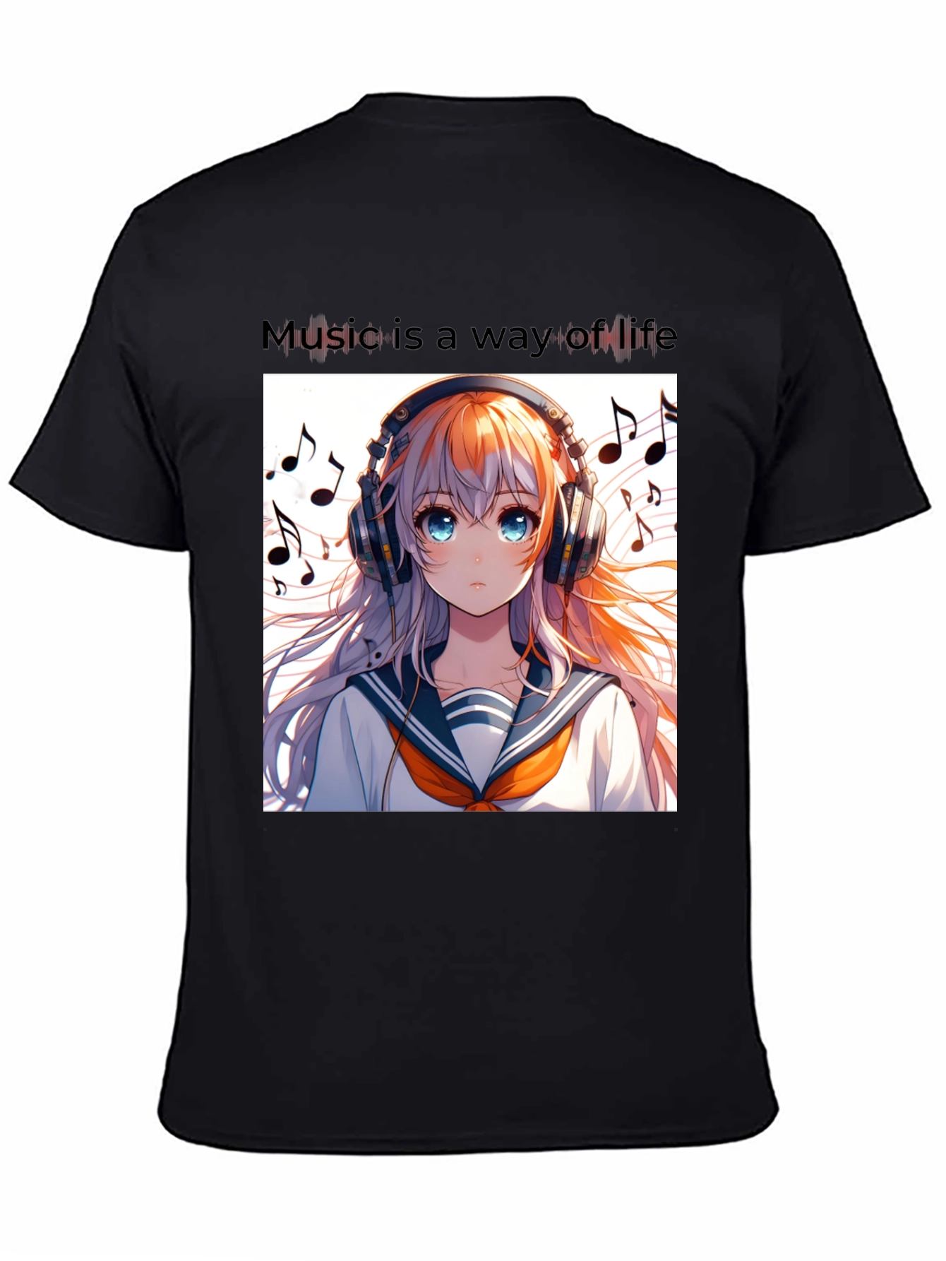 Anime Girl Music Lover Tee