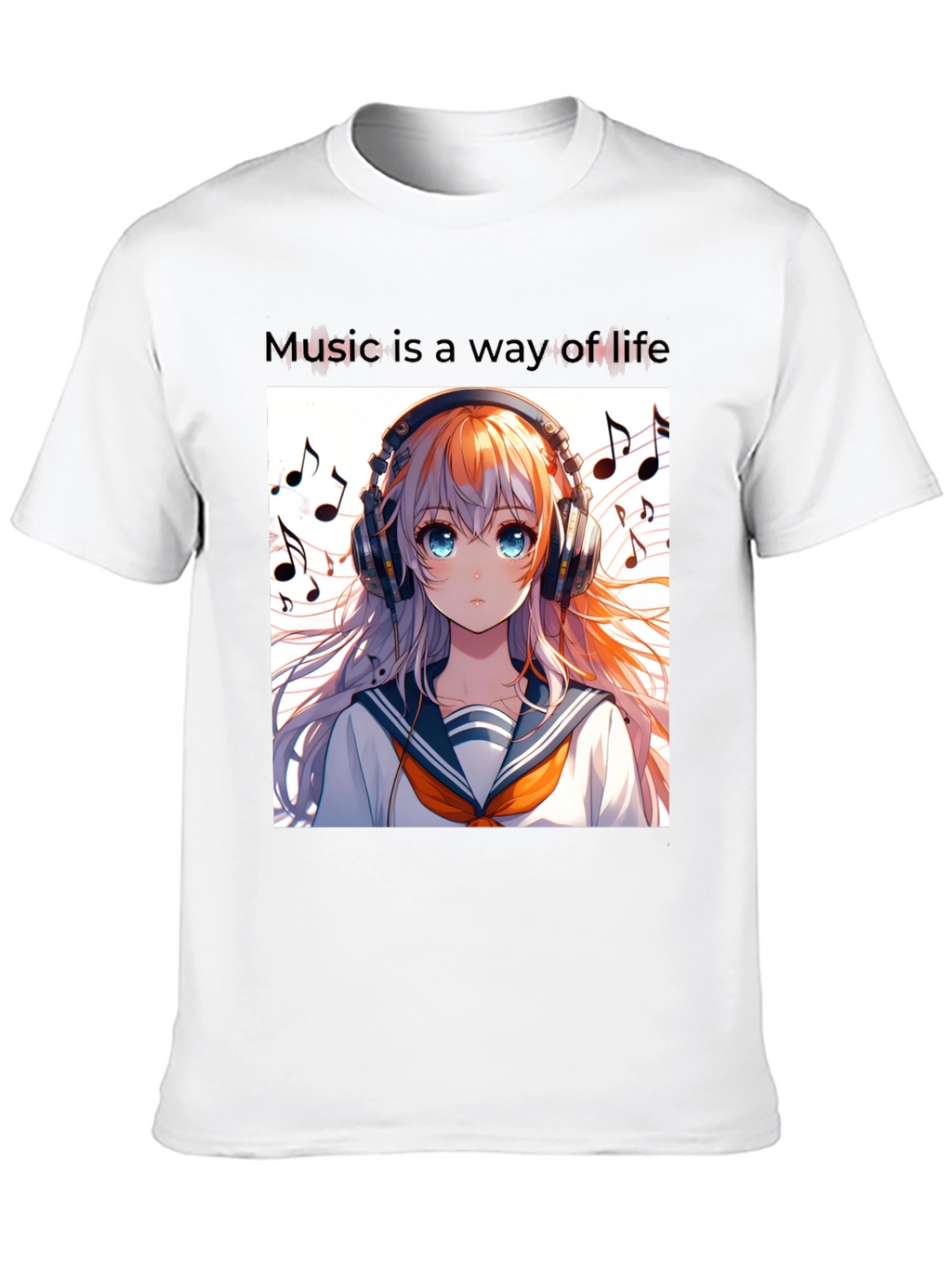 Anime Girl Music Lover Tee