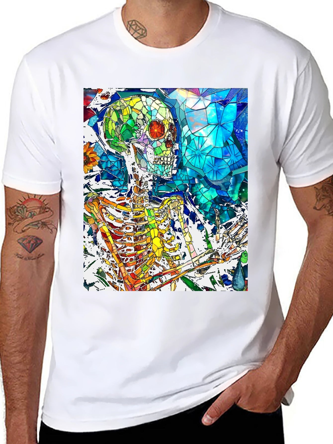 Colorful Skeleton Art T-Shirt