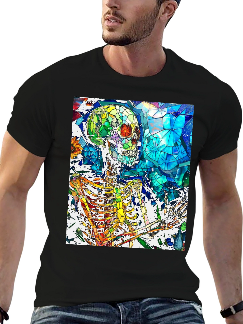 Colorful Skeleton Art T-Shirt