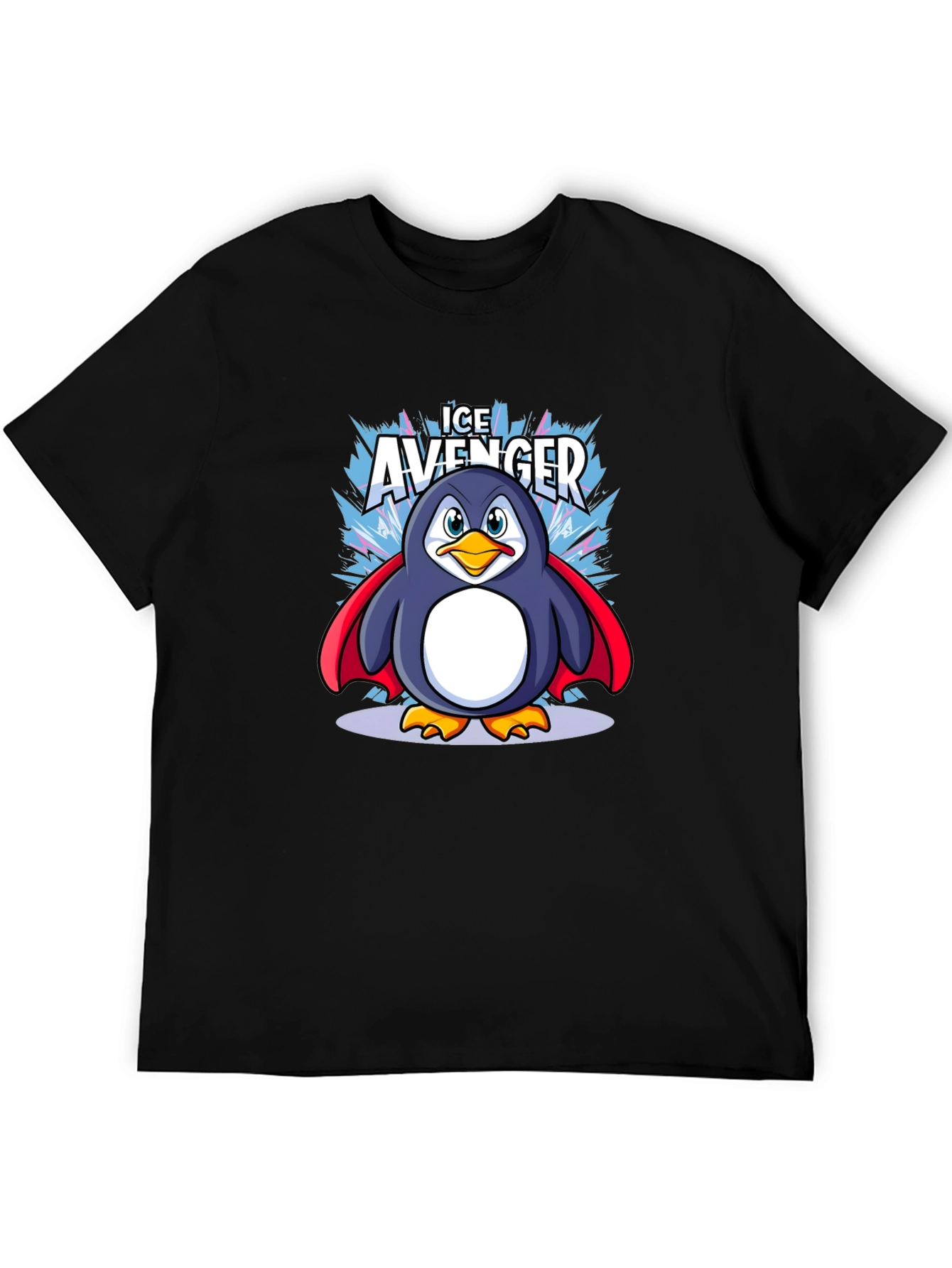 Ice Avenger Penguin Graphic Tee - Black
