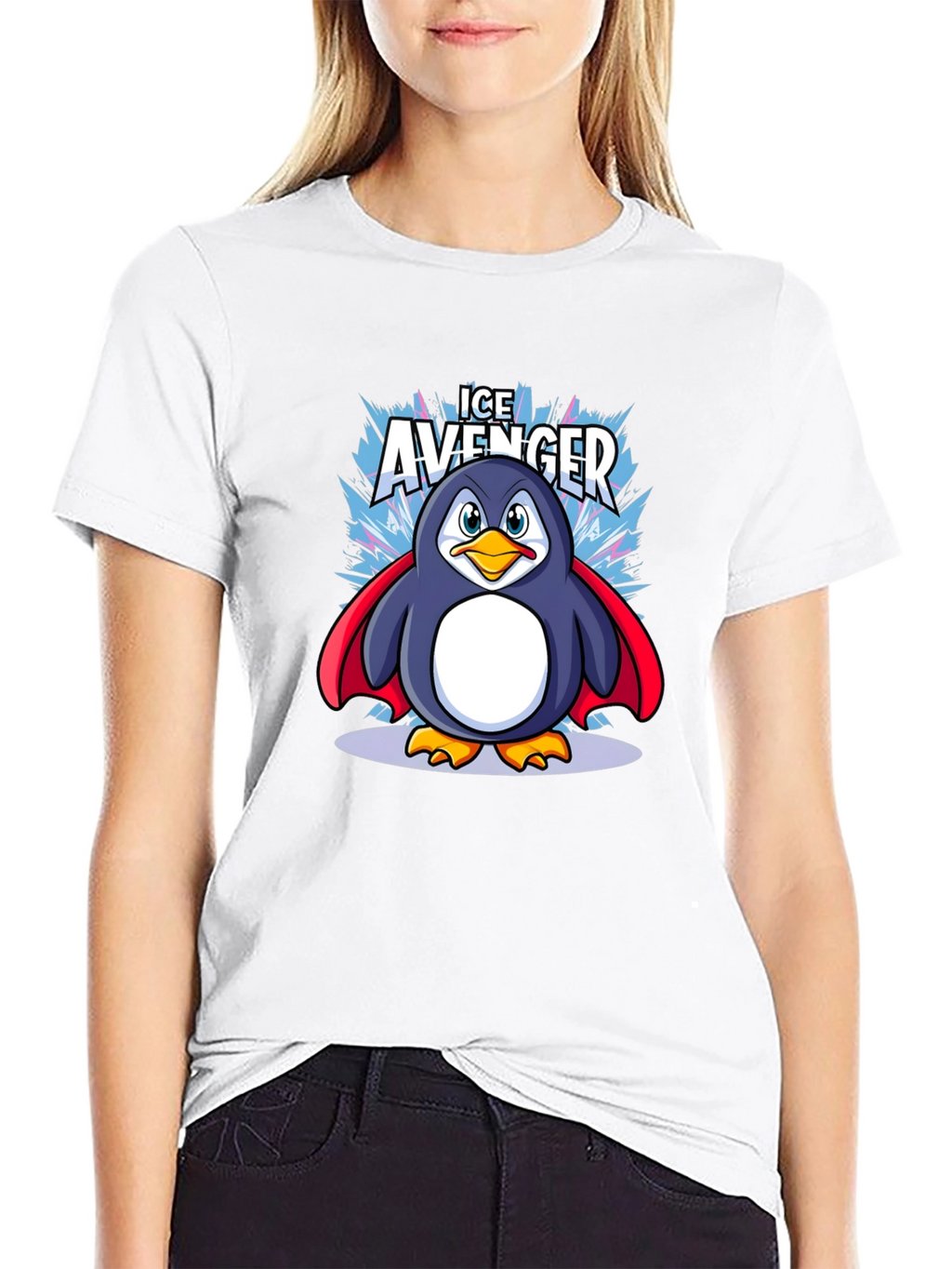 Ice Avenger Penguin Graphic Tee - Black
