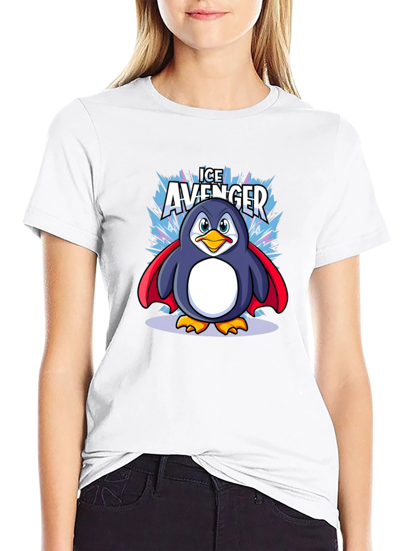 Ice Avenger Penguin Graphic Tee - Black