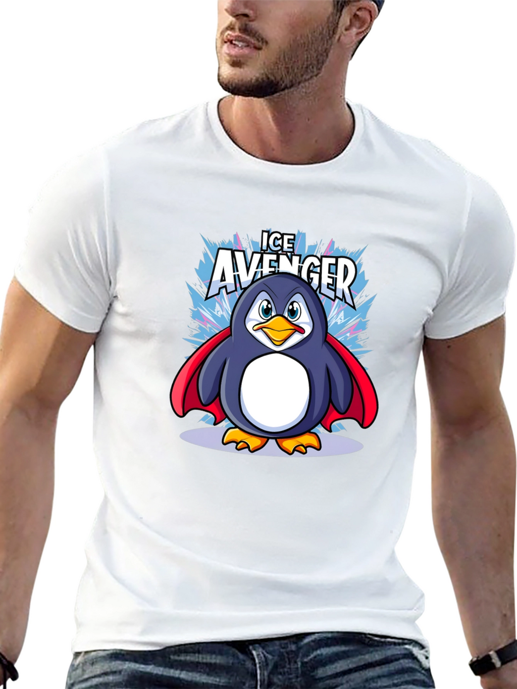 Ice Avenger Penguin Graphic Tee - Black