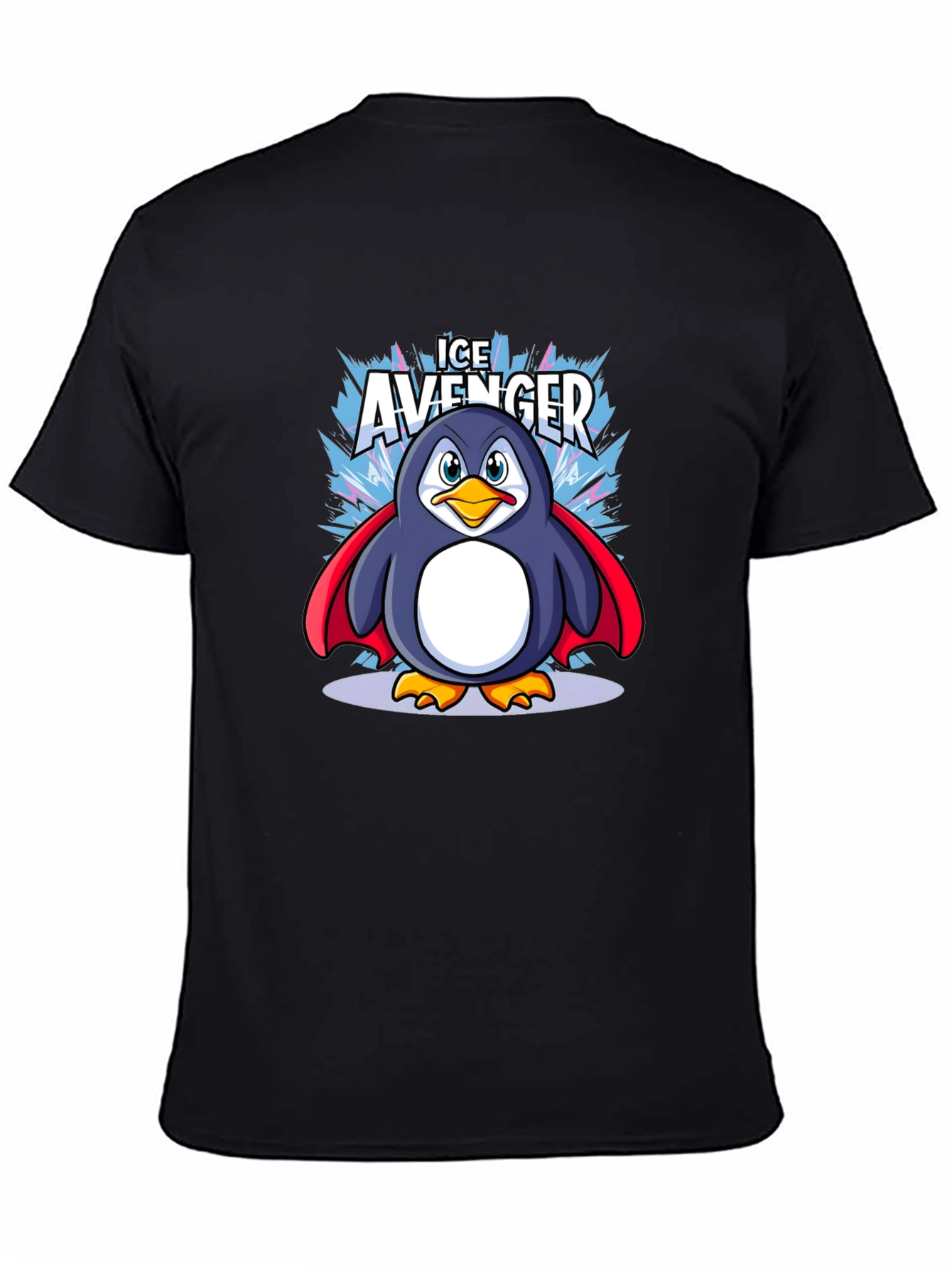 Ice Avenger Penguin Graphic Tee - Black