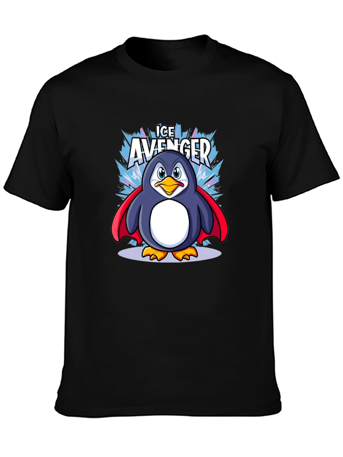 Ice Avenger Penguin Graphic Tee - Black