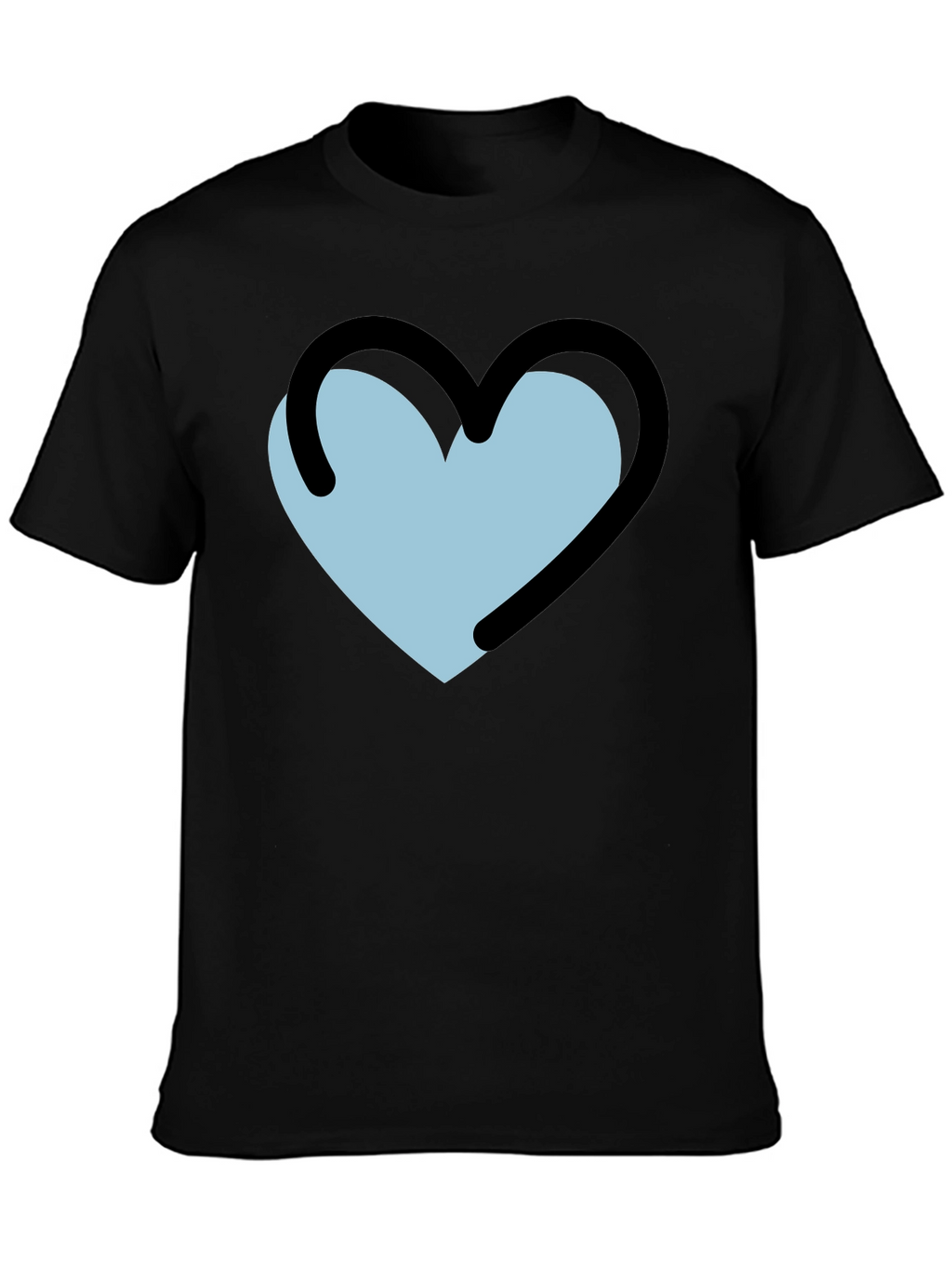 Heart Outline Graphic T-Shirt - Black
