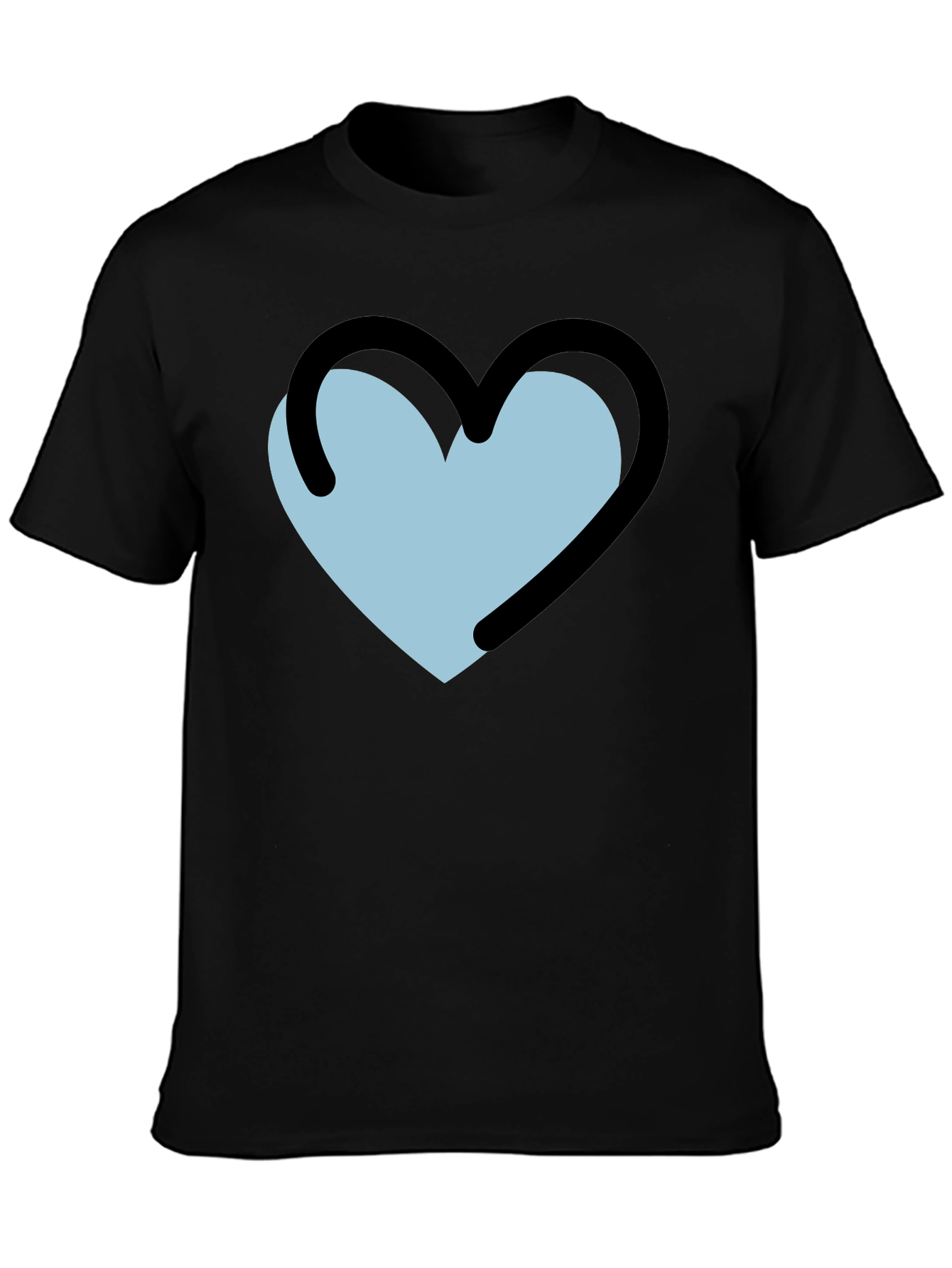 Heart Outline Graphic T-Shirt - Black