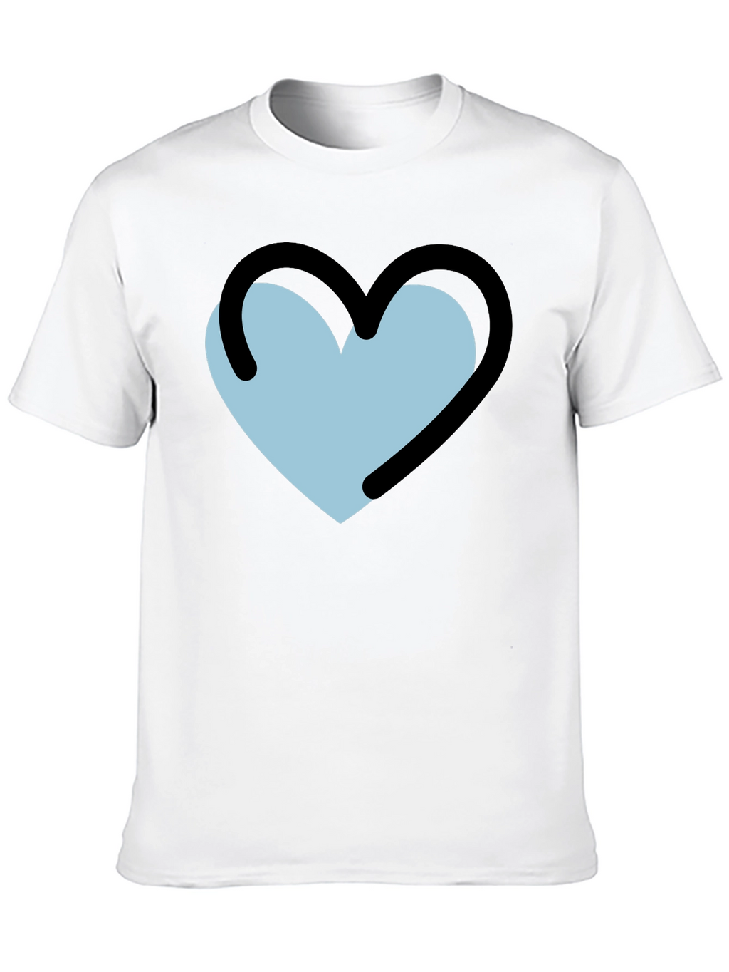 Heart Outline Graphic T-Shirt - Black