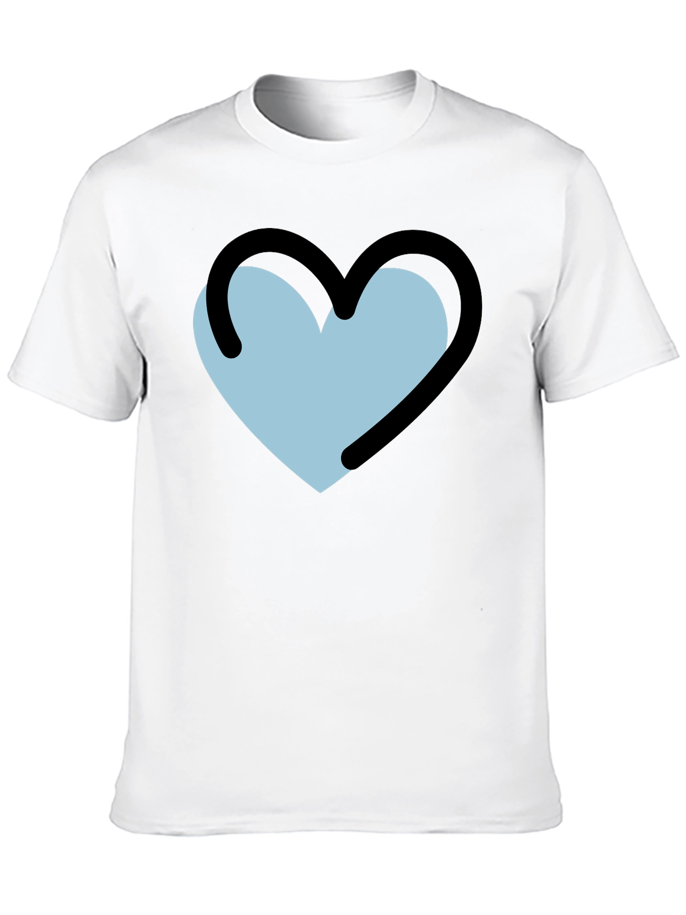 Heart Outline Graphic T-Shirt - Black