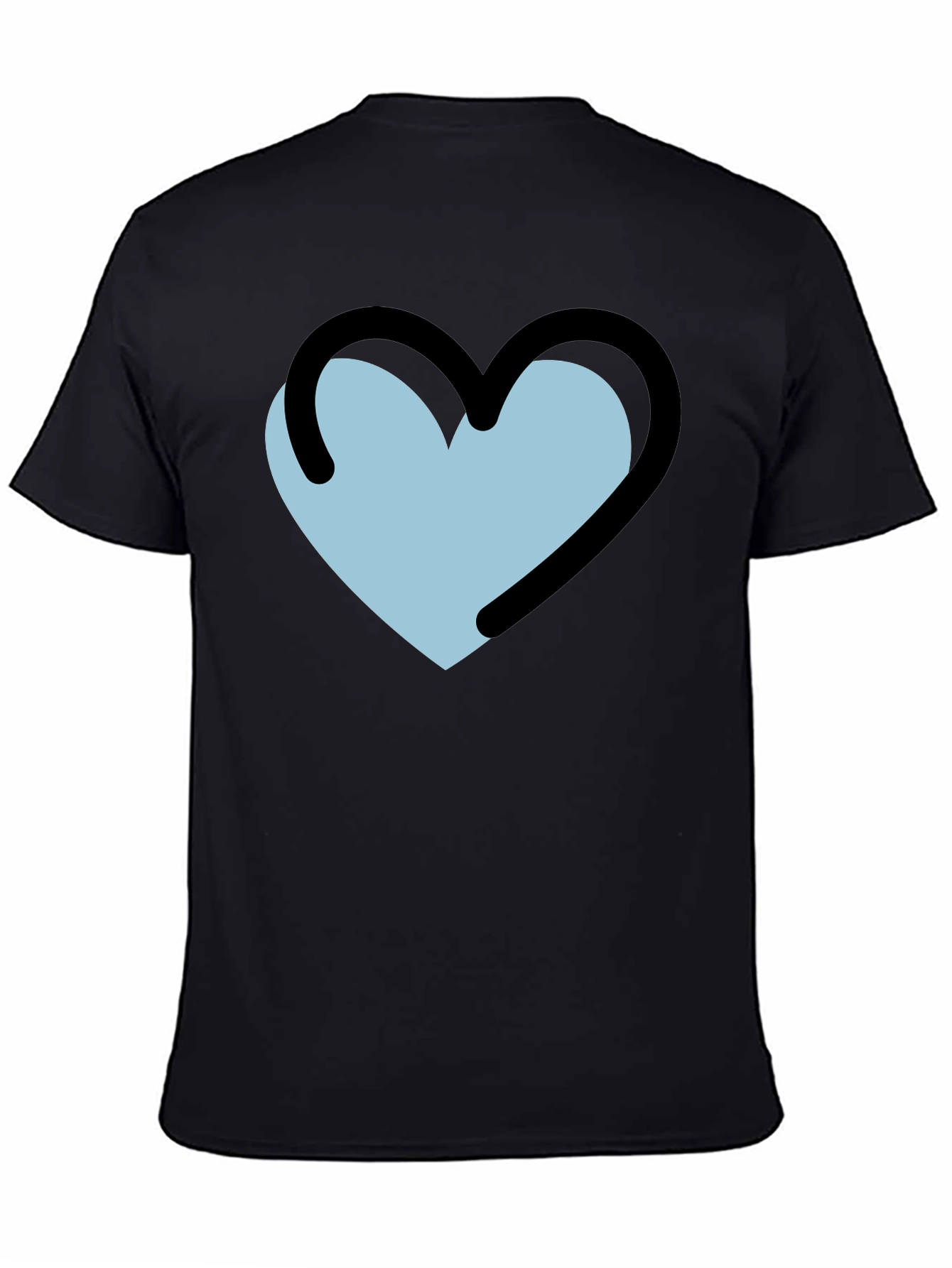 Heart Outline Graphic T-Shirt - Black