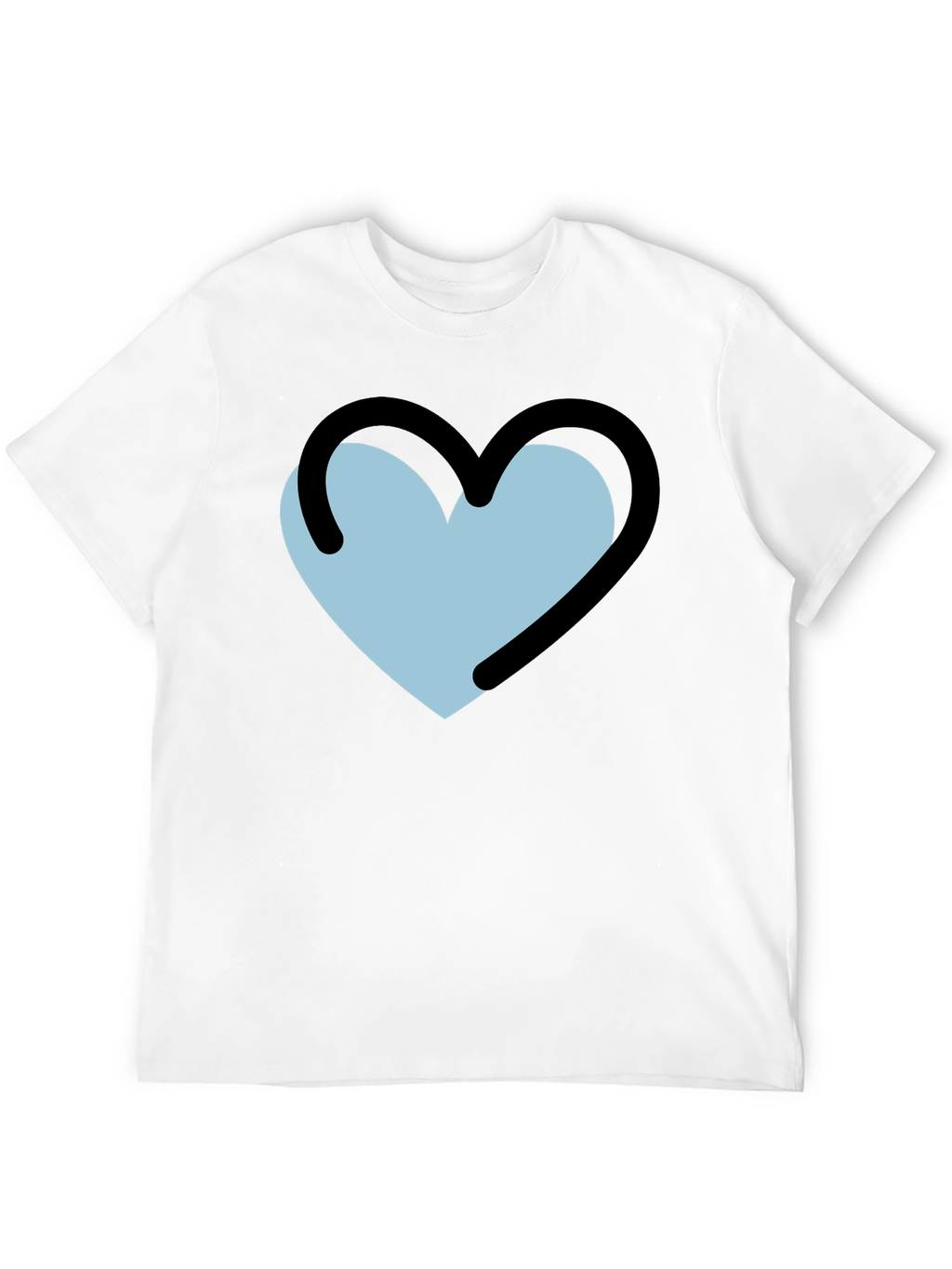 Heart Outline Graphic T-Shirt - Black