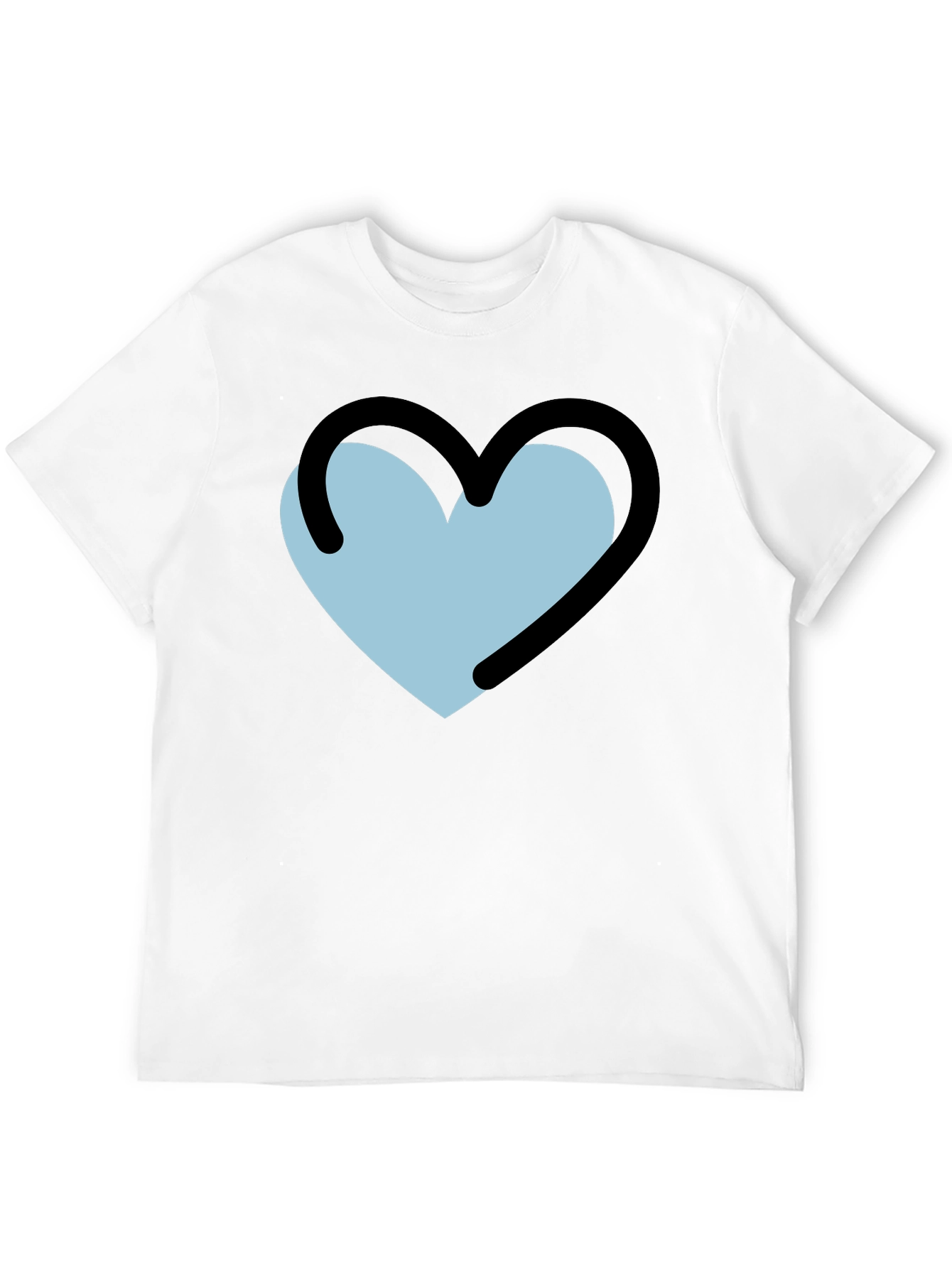Heart Outline Graphic T-Shirt - Black