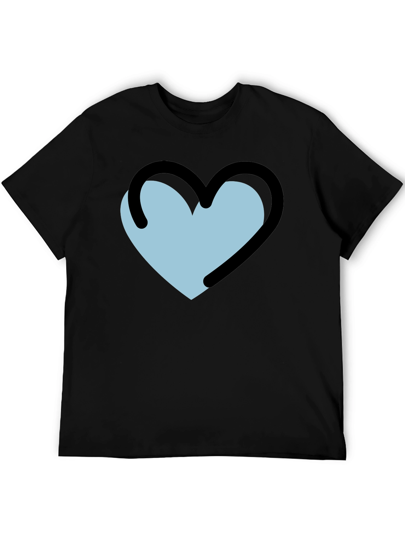 Heart Outline Graphic T-Shirt - Black