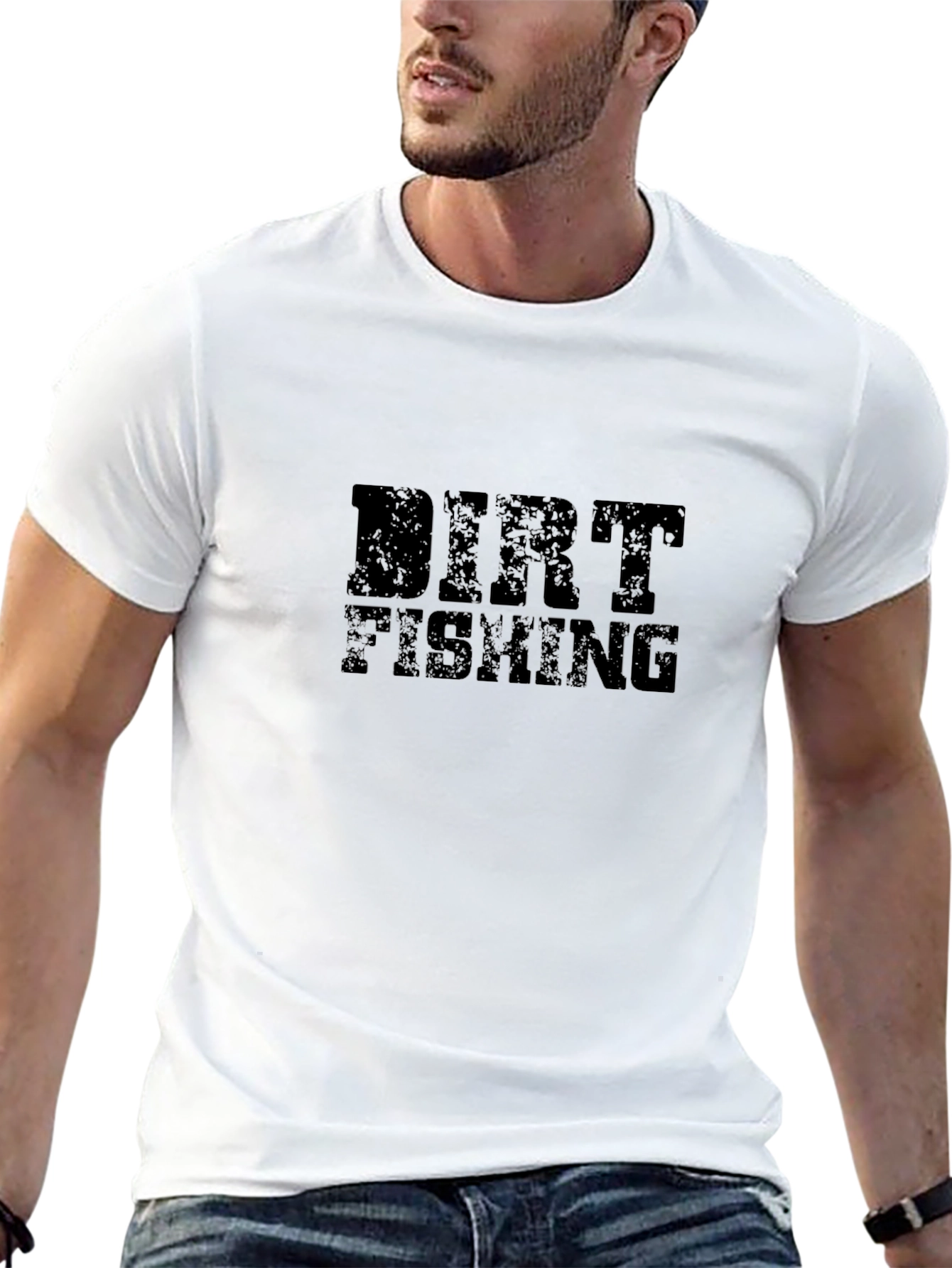 Dirt Fishing Black Graphic Tee