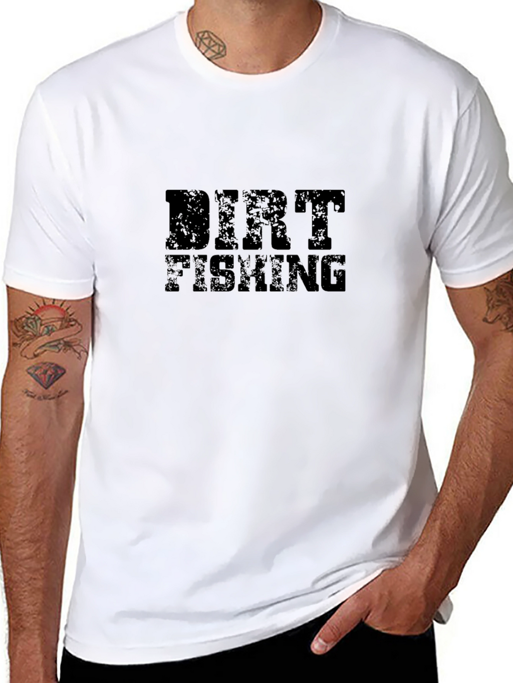 Dirt Fishing Black Graphic Tee