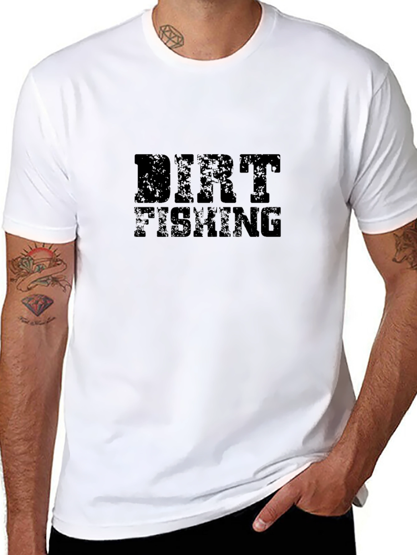 Dirt Fishing Black Graphic Tee