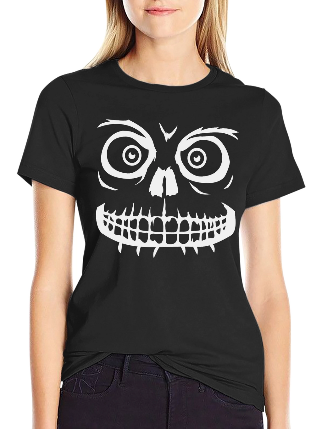 Spooky Skull Graphic Tee - Halloween Ready