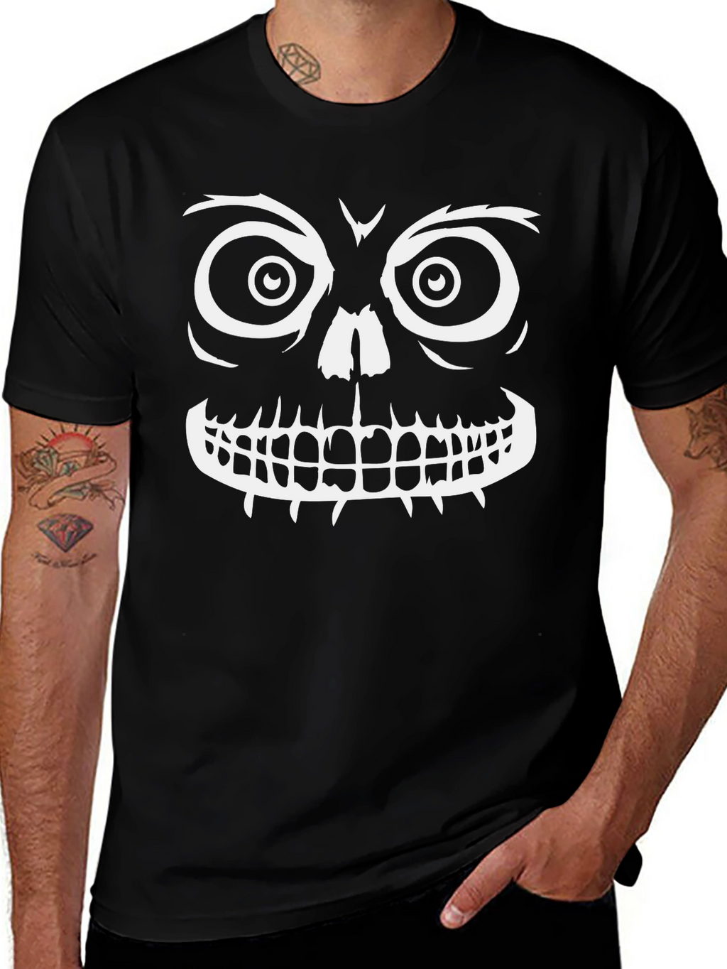 Spooky Skull Graphic Tee - Halloween Ready