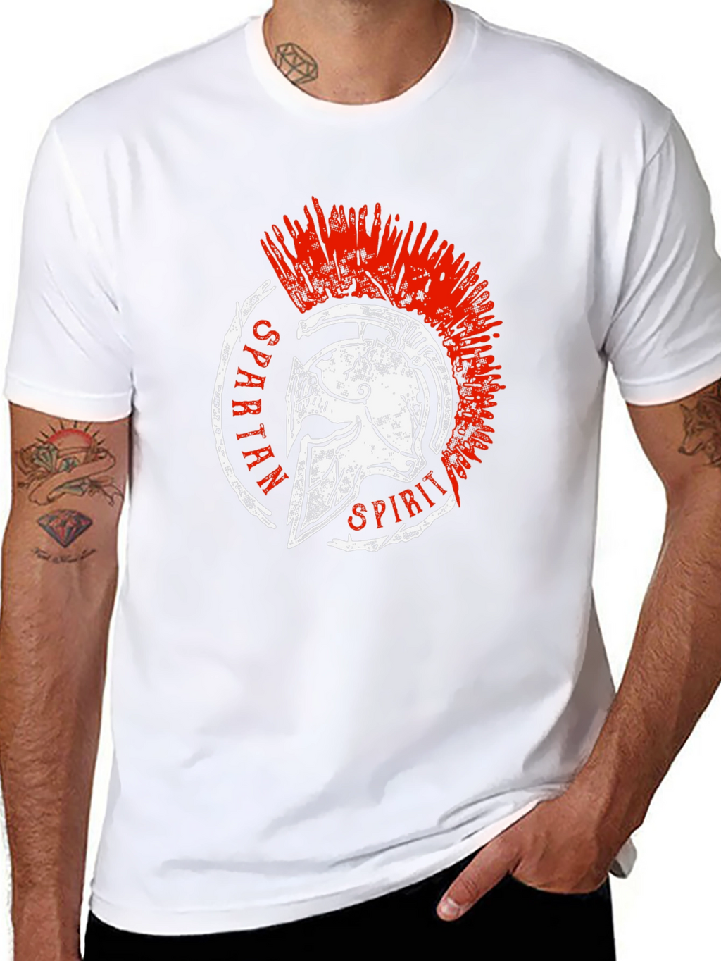 Spartan Spirit Graphic Tee - Black Cotton T-Shirt