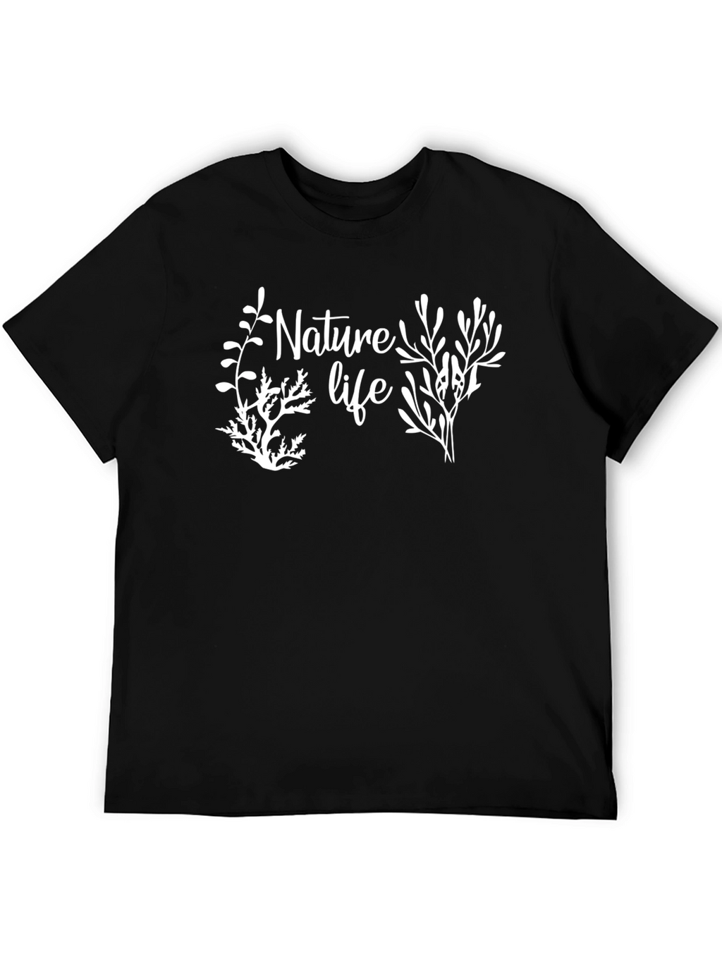 Nature Life Graphic Tee - Black Cotton Blend Shirt