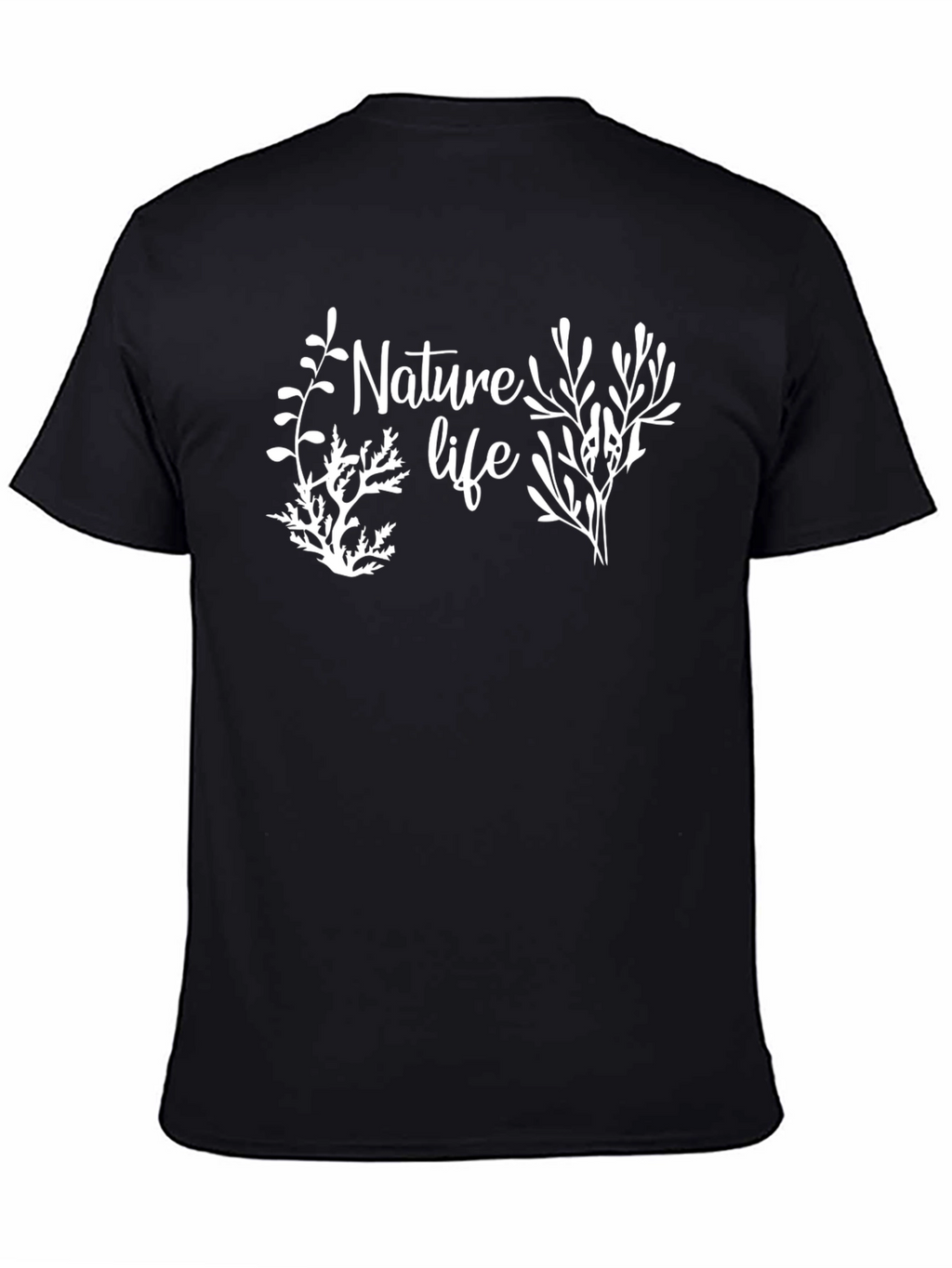 Nature Life Graphic Tee - Black Cotton Blend Shirt
