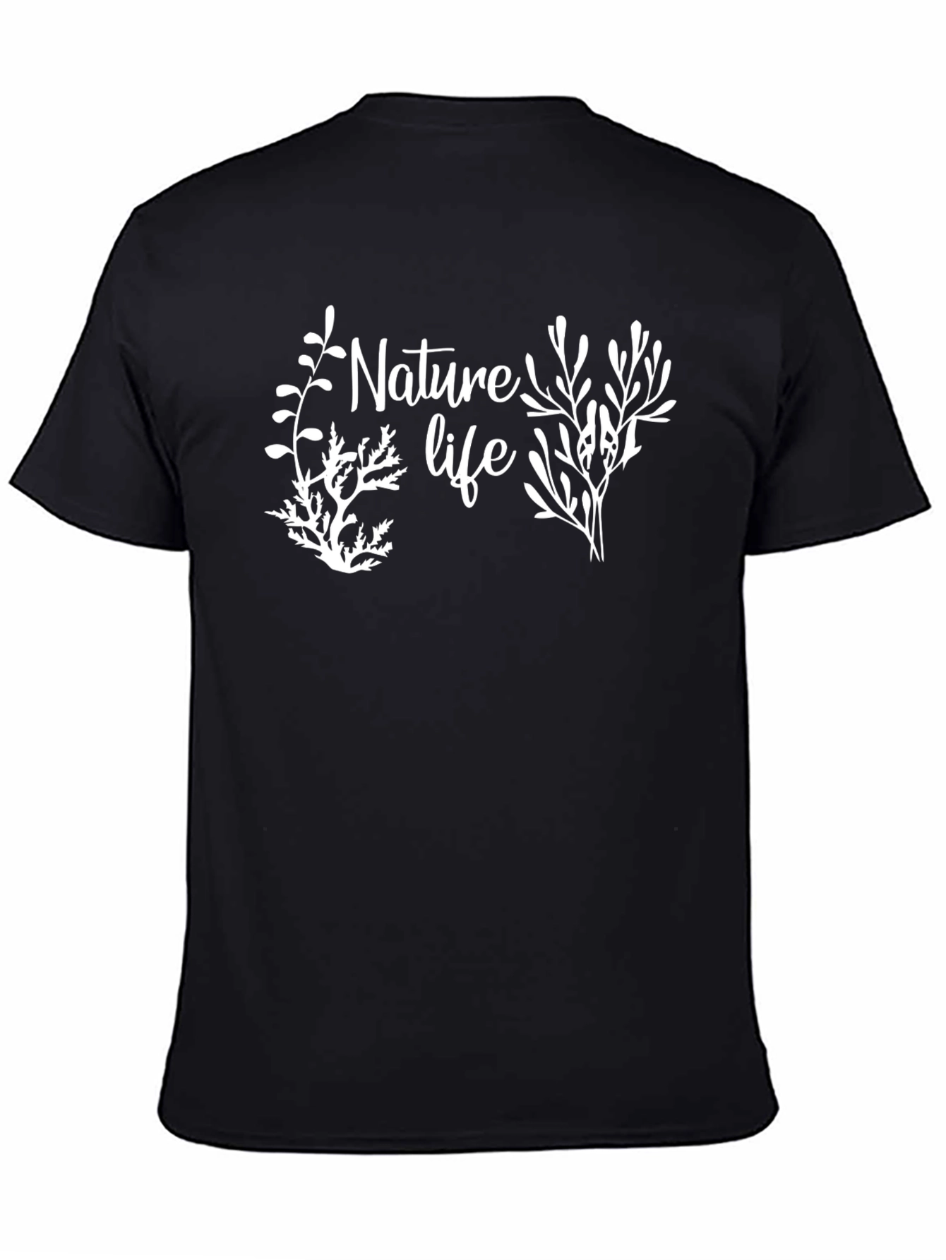 Nature Life Graphic Tee - Black Cotton Blend Shirt
