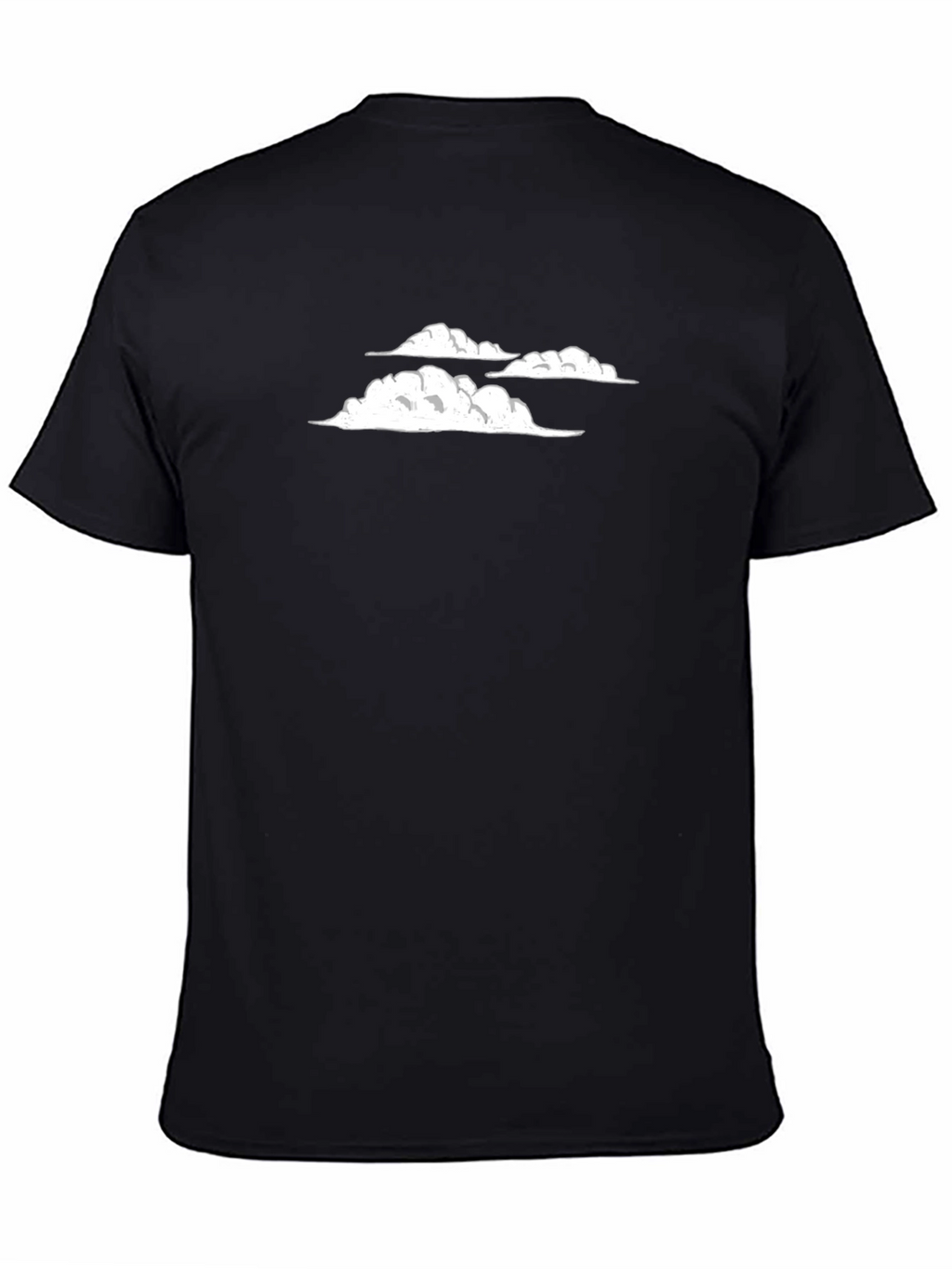 Cloud Design Black Cotton T-Shirt