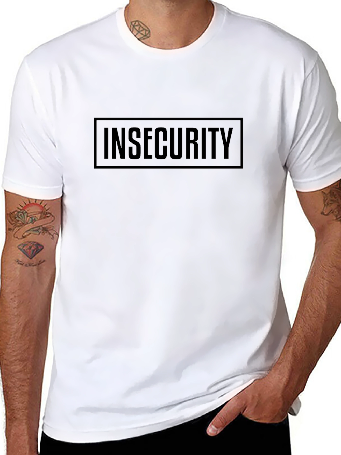 Insecurity Graphic Tee - Black Cotton T-Shirt