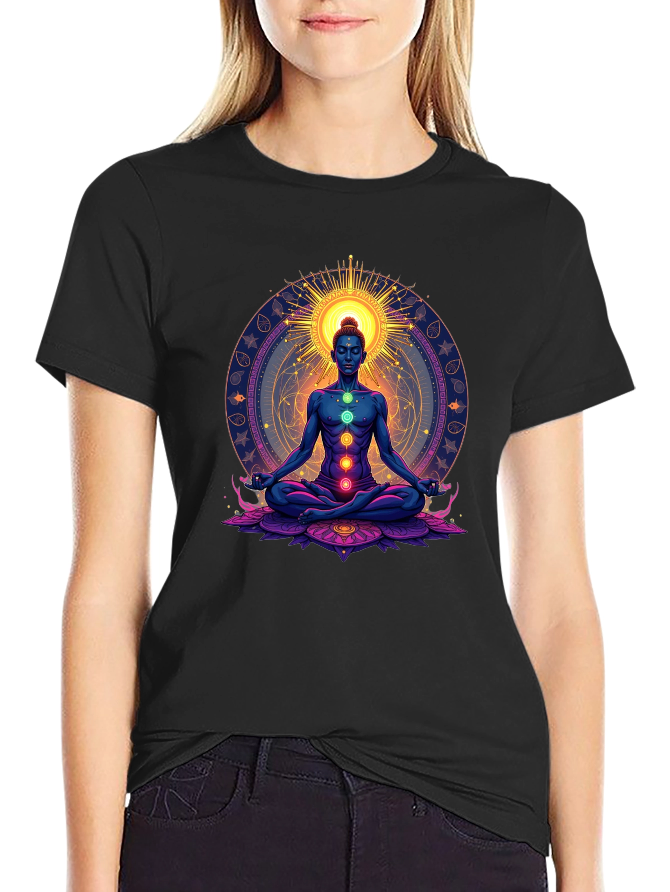 Chakra Meditation Graphic Tee - Spiritual Zen T-Shirt