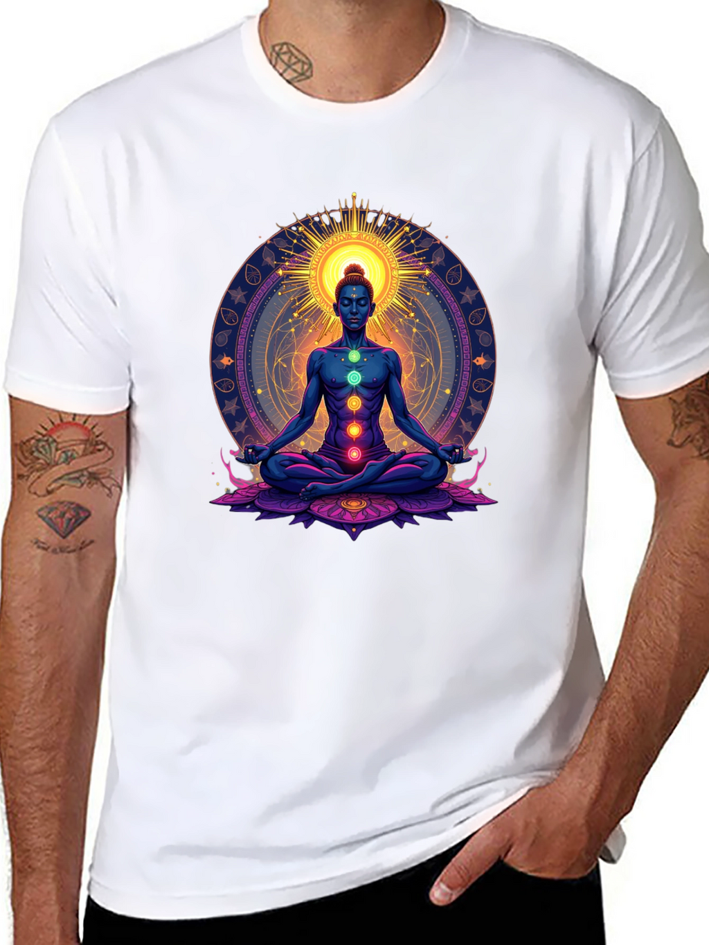 Chakra Meditation Graphic Tee - Spiritual Zen T-Shirt