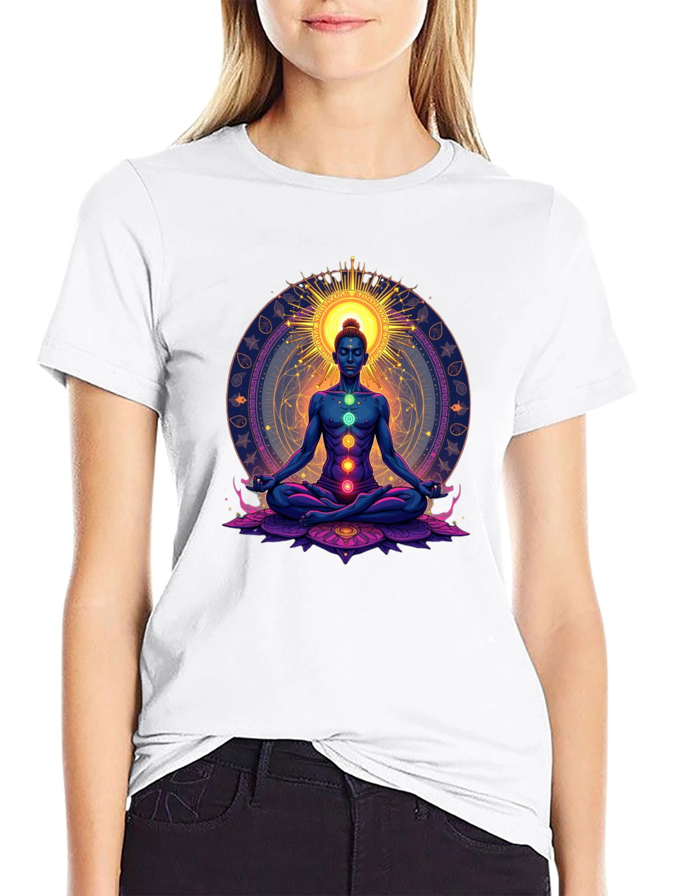 Chakra Meditation Graphic Tee - Spiritual Zen T-Shirt