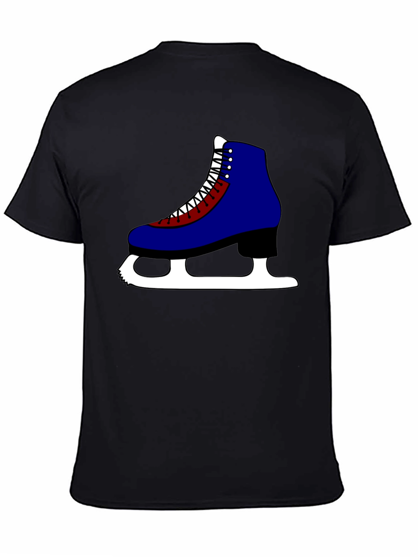 Ice Skate Graphic Tee - Black Short Sleeve Casual Shirt