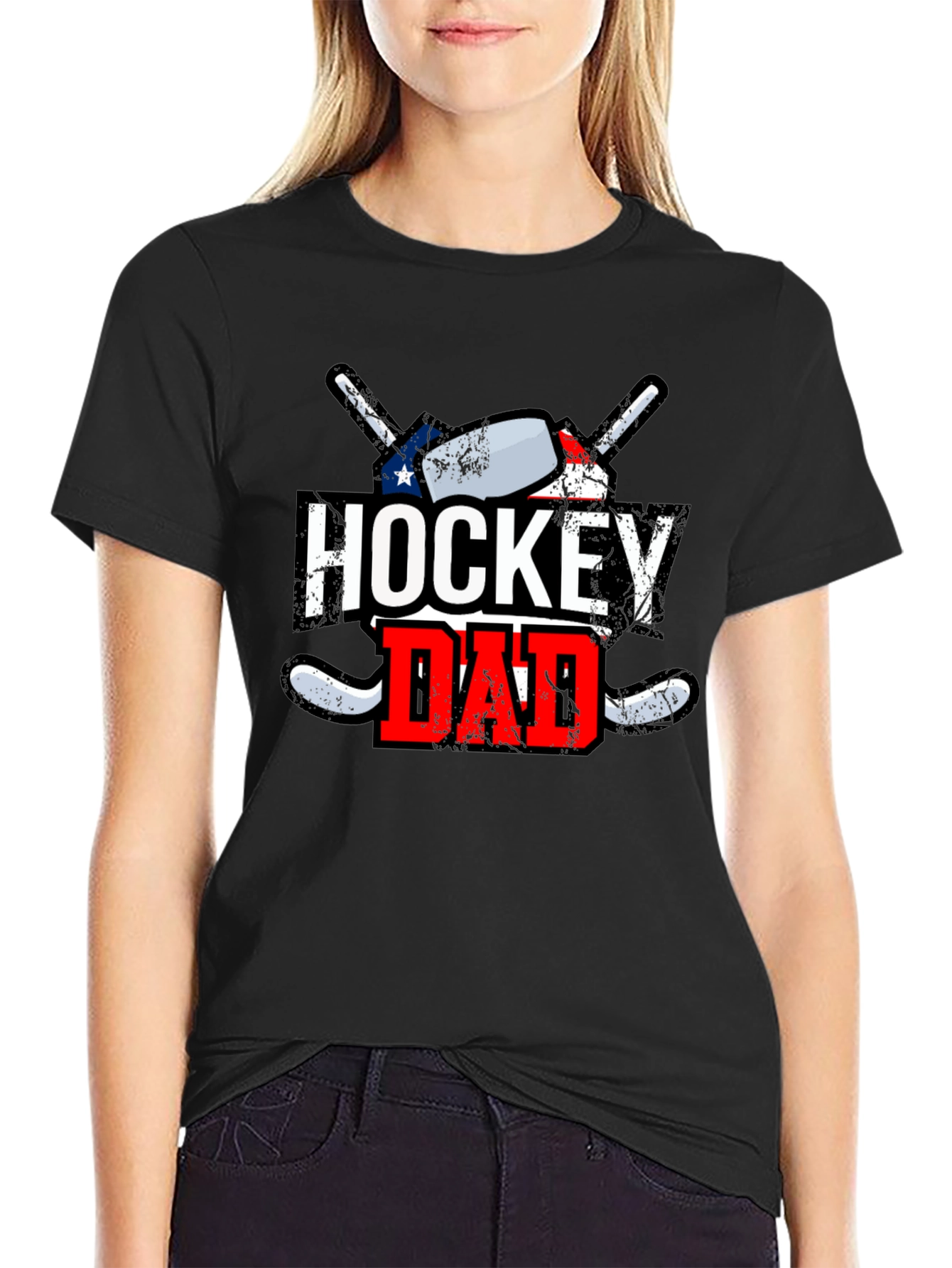 Hockey Dad Graphic Tee - Black