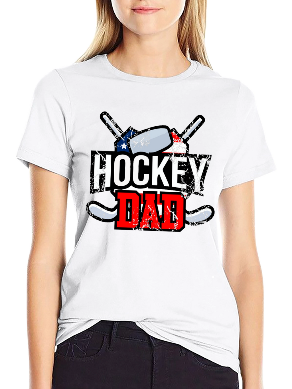Hockey Dad Graphic Tee - Black