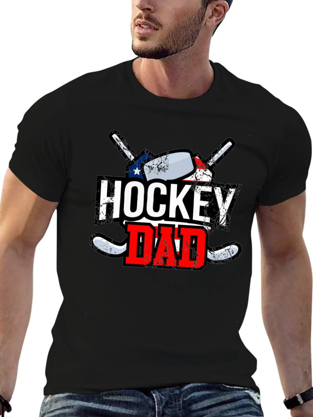 Hockey Dad Graphic Tee - Black