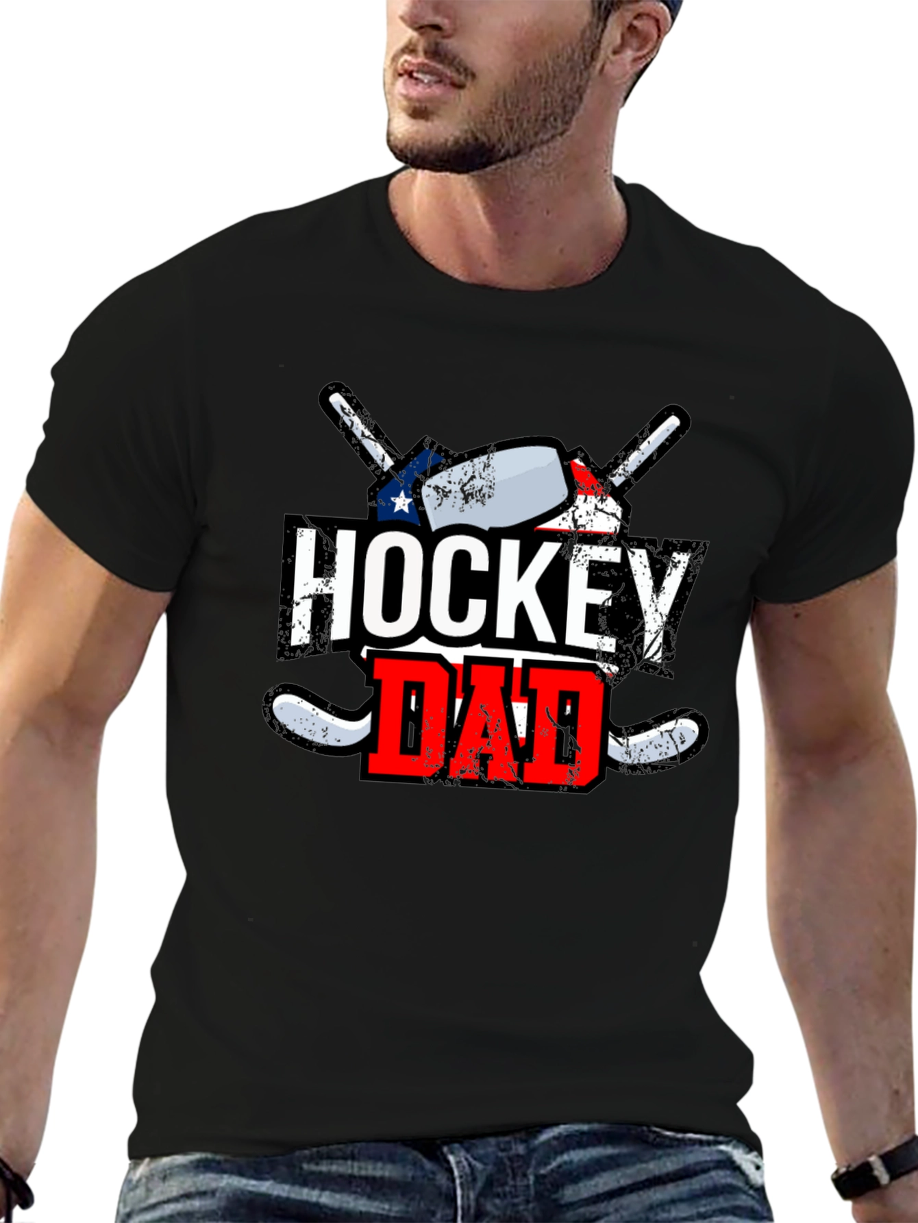 Hockey Dad Graphic Tee - Black