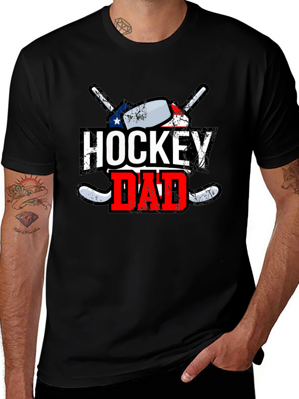 Hockey Dad Graphic Tee - Black