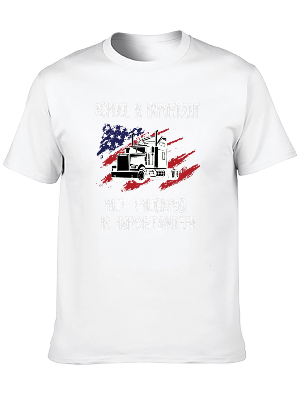 Trucker T-Shirt: School vs. Trucking Humor Tee