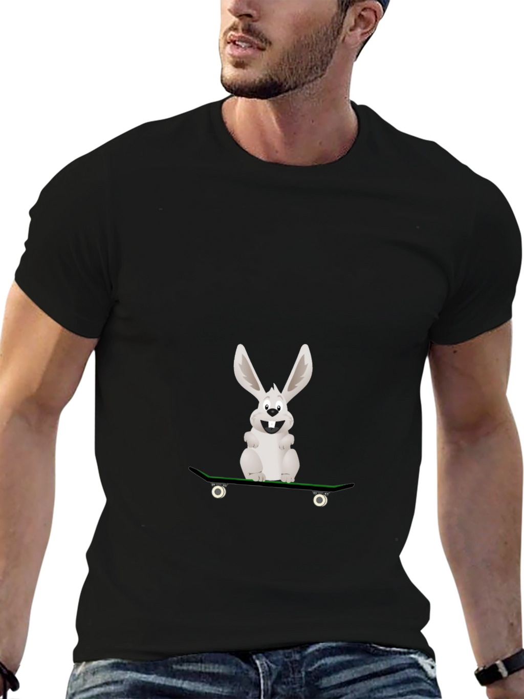 Skateboarding Rabbit Graphic Tee