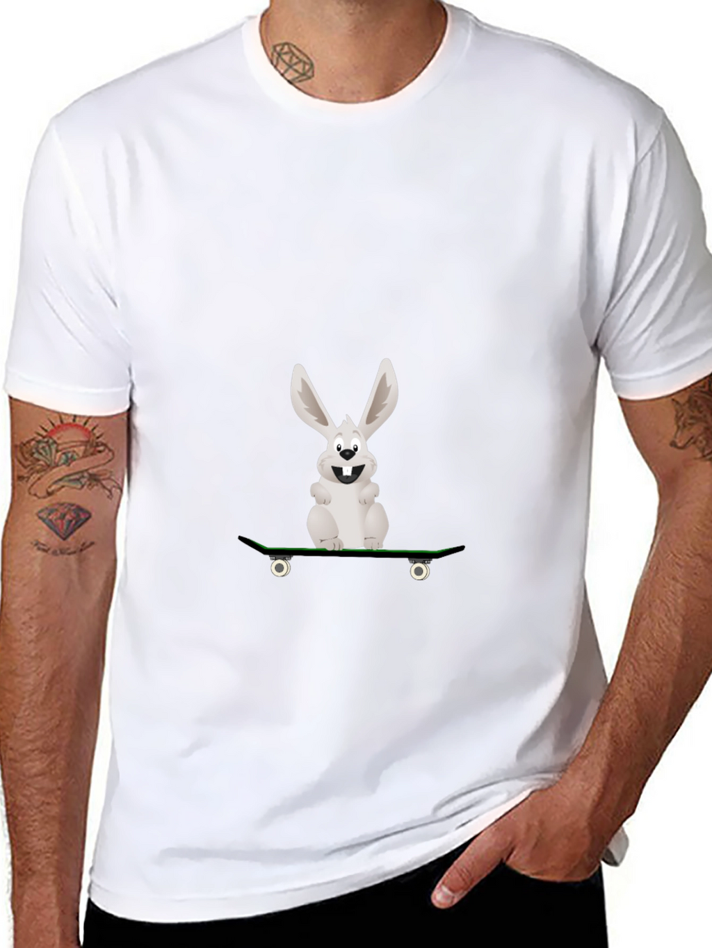 Skateboarding Rabbit Graphic Tee