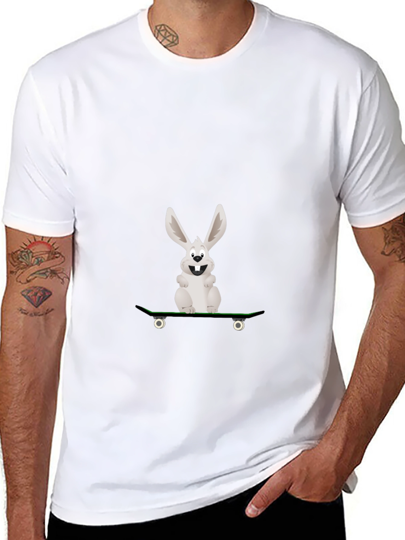 Skateboarding Rabbit Graphic Tee