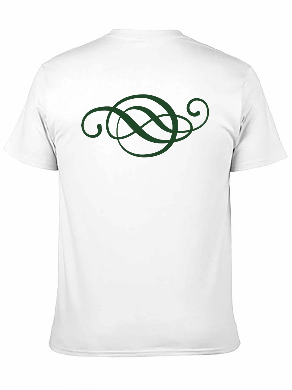 Elegant Green Swirl Design Black T-Shirt
