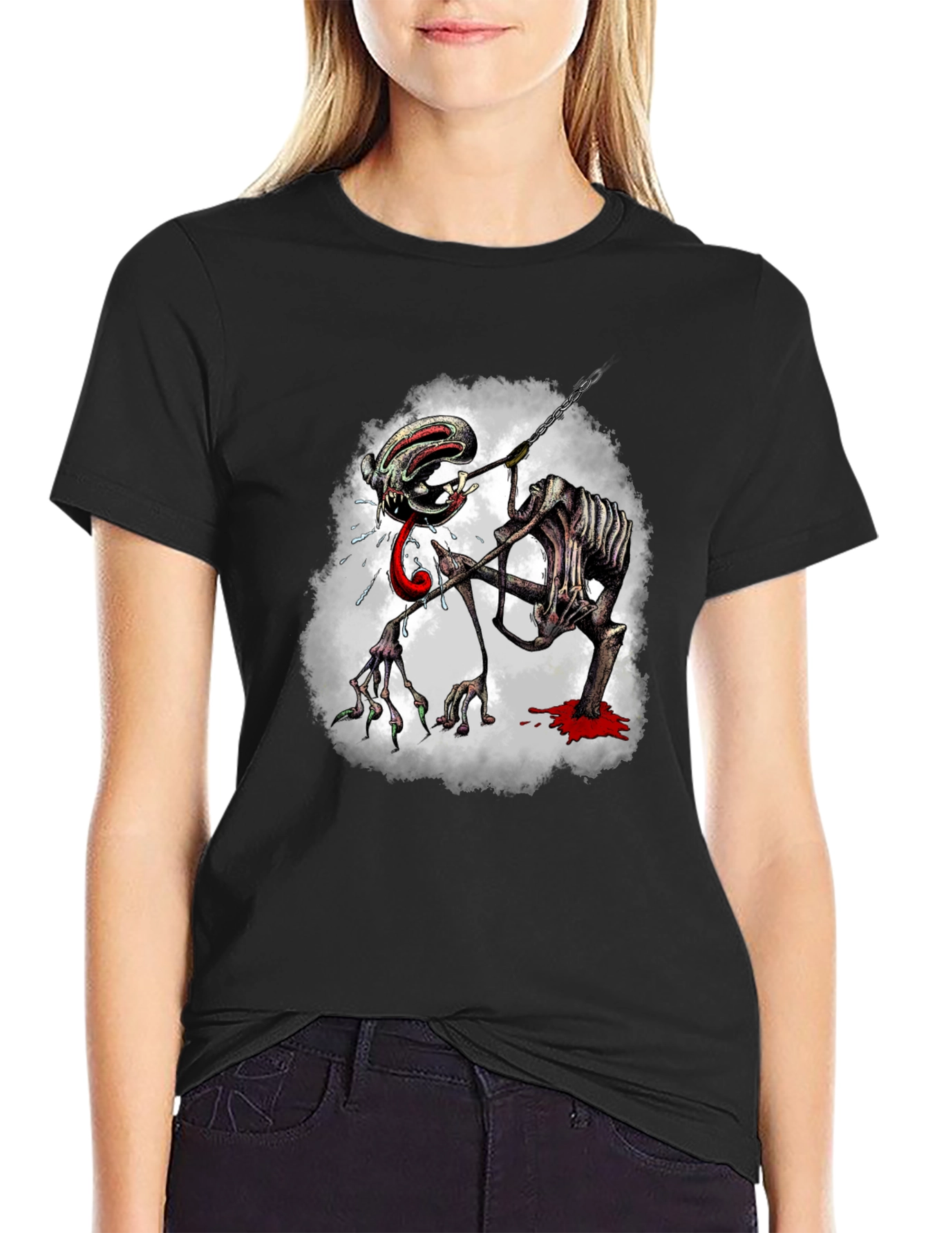 Creepy Monster Graphic Print Tee