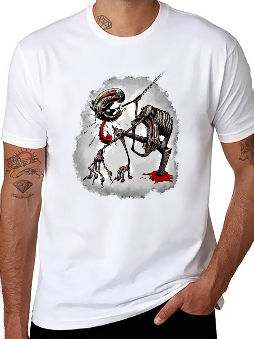Creepy Monster Graphic Print Tee